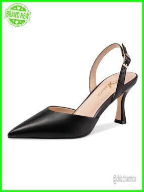 Women's Kitten Heels Closed Toe Pumps, Pointed Toe Stiletto, Soft Latex Insole,